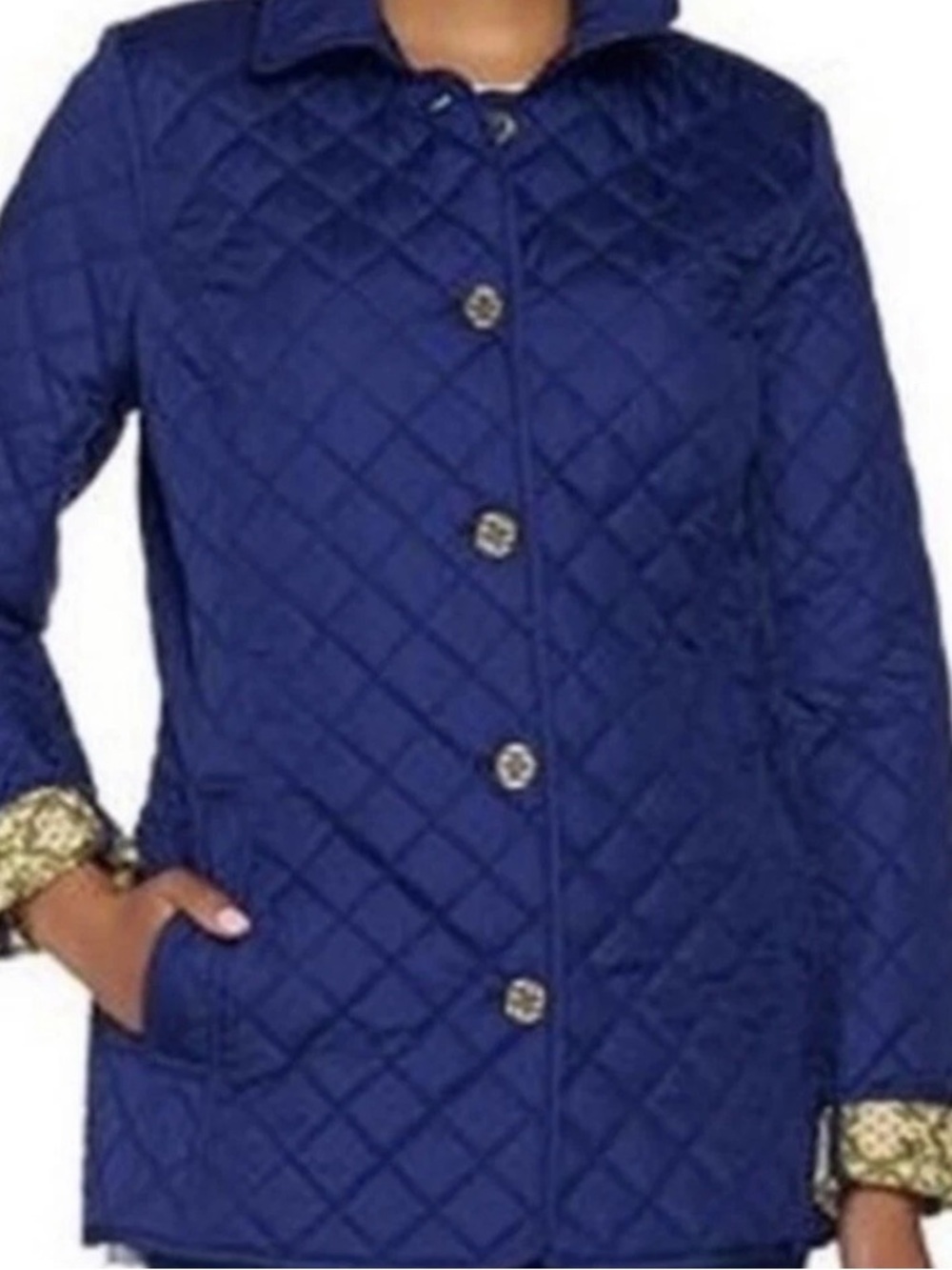 C. Wonder quilted barn jacket Women’s small blue green lining Contrast Cuff